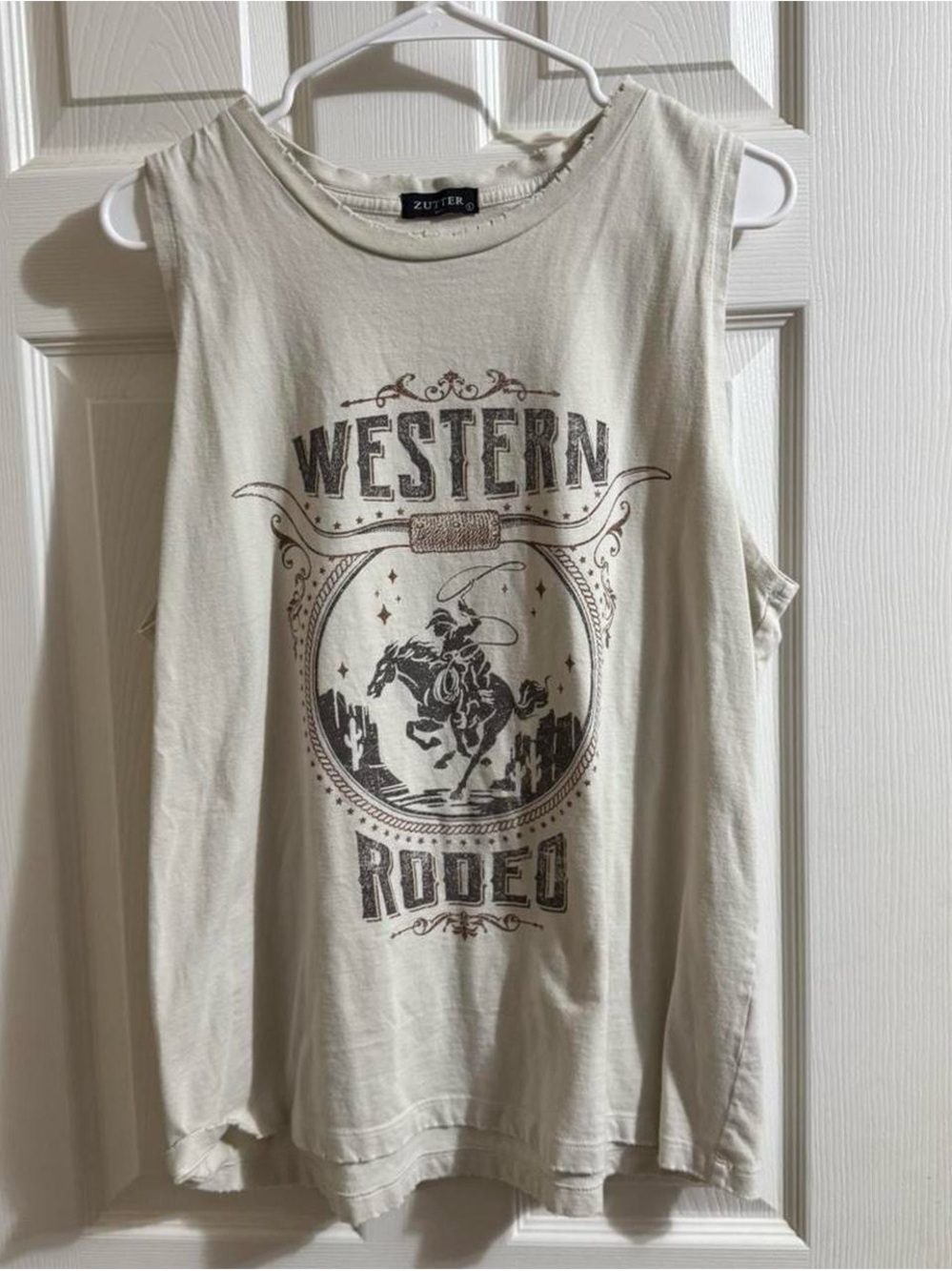 Zutter Western Rodeo Graphic Tank Top - Cream